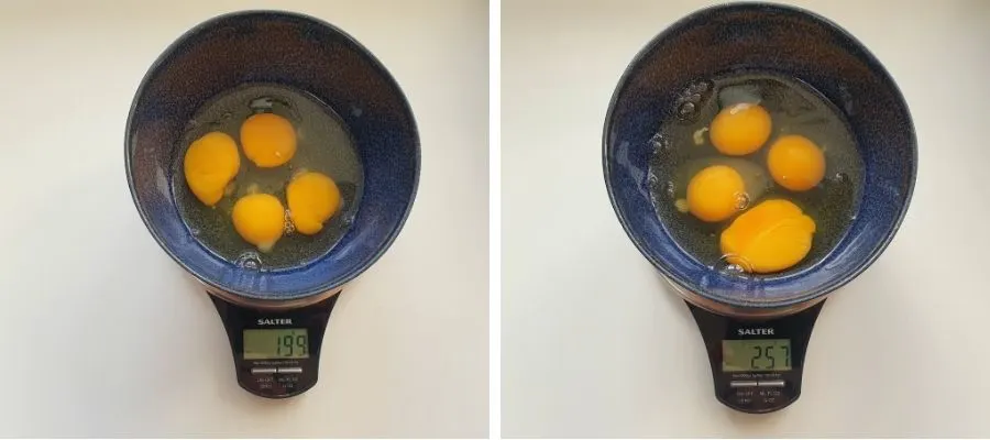 small egg weight vs large egg weight