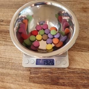 weight of half a tube of smarties
