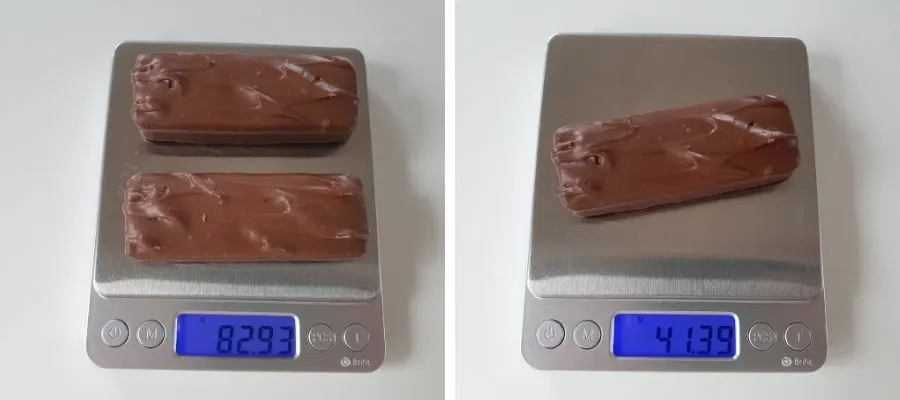 Duo mars bar on scales