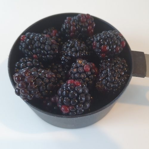 cup of blackberries to show 150g of blackberries in a US cup