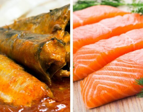 Sardines and salmon dishes