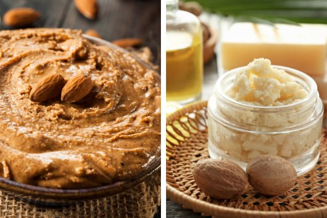 Bowl of Almond Butter and Bowl of Shea Butter